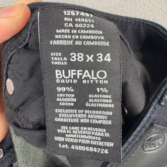 Buffalo David Bitton Jeans Mens 38x34 Dark Wash Jackson Straight Fit Stretch NWT - Picture 11 of 12